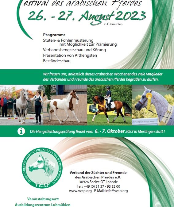 Festival des Arabischen Pferdes in Luhmühlen (VHS, Körung,Stuten- und Fohlenprämierungen)